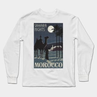 Moroccan Travel Poster: Sahara Nights Long Sleeve T-Shirt